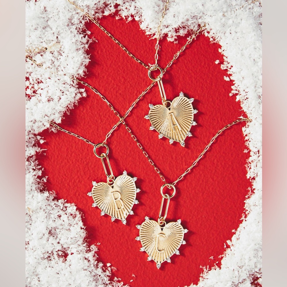 Monogram Heart “L” Initial Pendant Necklace